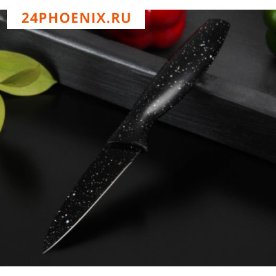 Нож с антиналипающим покрытием "Зефир" для овощей, лезвие 9 см, цвет черный (шт.)