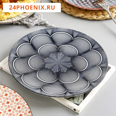 Керамическая тарелка в скандинавском стиле добрая хозяка (круглая)