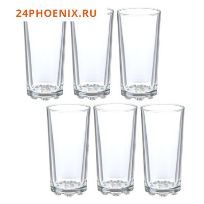 Набор стаканов «Глория», 280 мл, d=7 см, h=14 см, 6 шт