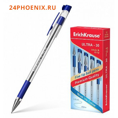 Ручка шариковая L-30  19613 ULTRA синяя 0.7мм Erich Krause {Индия}
