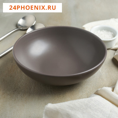 Тарелка суповая Доляна «Пастель» 700 мл, d=18 см, цвет коричневый