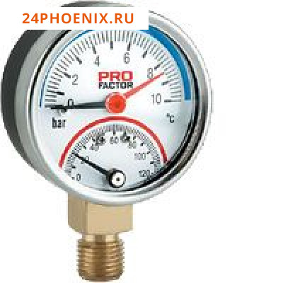 Термометр PF 868-BP d63мм. аксиальный  с погружной гильзой 50мм /50/