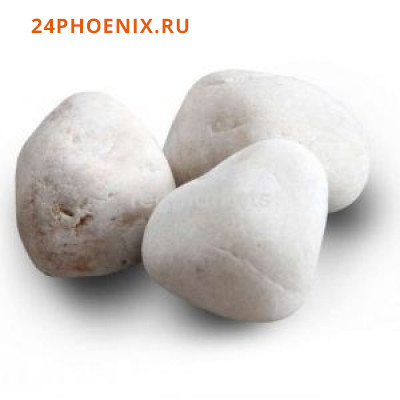 Камень для банных печей "КВАРЦ белый" обвалованная фр 70-120, в коробке 20кг.