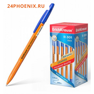 Ручка шариковая R-301 Stick.Оrange синяя 0.7мм 43194 Erich Krause {Китай}