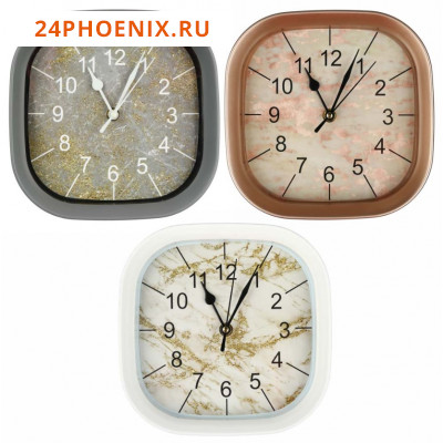 Часы настенный LA DECOR CHRONO 20,3х20,3х5,2см, пластик, 3 цвета /1/ (шт.)