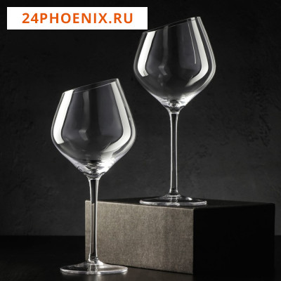 Набор бокалов стеклянных для вина Magistro «Иллюзия», 550 мл, 10×24 см, 2 шт, цвет прозрачный
