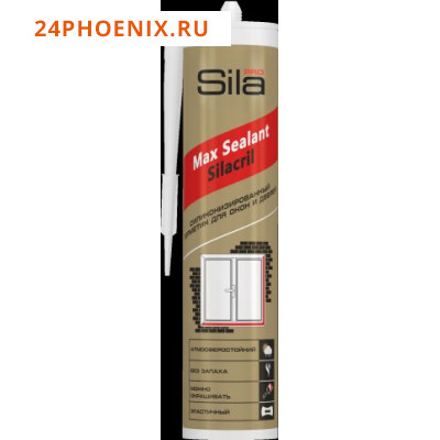 Герметик SILA PRO Max Sealant Silacril, силиконизированный для окон и дверей, белый , 290мл /25/