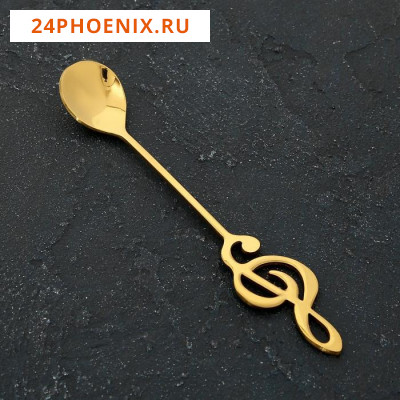 Ложка десертная Magistro «Нота», 15×2,6 см, цвет золотой