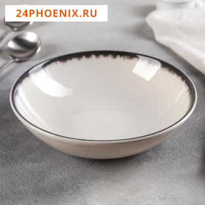 Тарелка суповая «Луч», d=19,5 см, цвет чёрный
