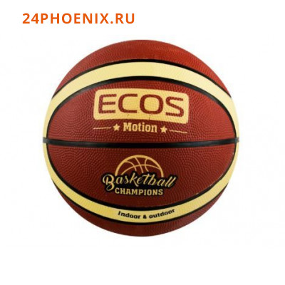 Мяч баскетбольный ECOS MOTION BB105 (№7, 2 цвета,12 панелей) (189)