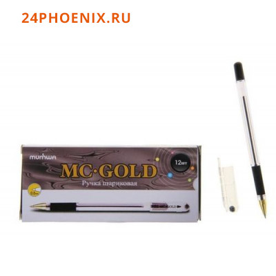 Ручка шариковая MC GOLD черная 0.5мм BMC-01 MunHwa {Корея}