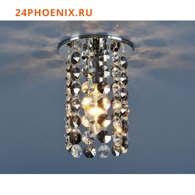 Светильник точечный HS-208 прозрачный хрусталь/дымчатый/хром