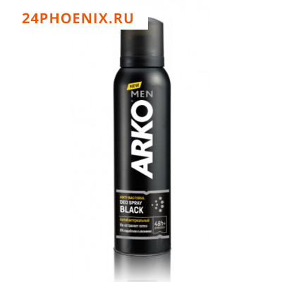 ARKO    Дезодорант-антисперант Спрей  BLACK  150 мл.  / 24