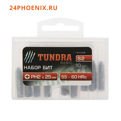 Биты набор "TUNDRA basic" сталь S2, 1 шт, 25 мм, PH2