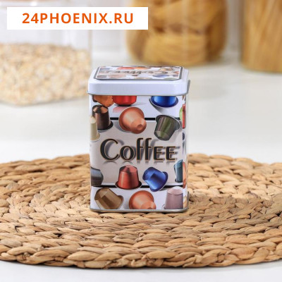 Банка для сыпучих продуктов Coffee, 10×7,5×7,5 см