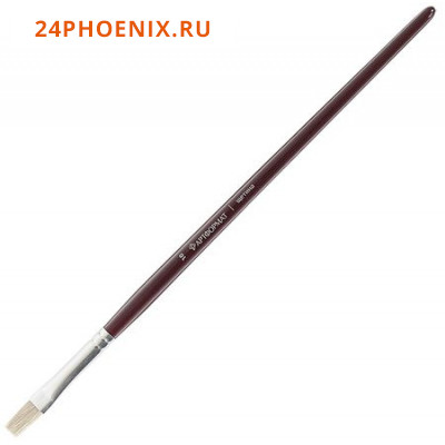 Кисть щетина художественная №10 плоская AF15-012-10 длинная ручка, пропитанная лаком ARTформат {Кита