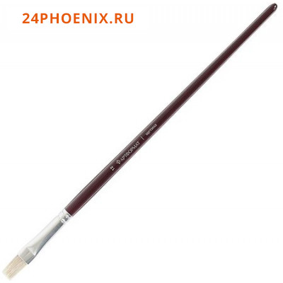 Кисть щетина художественная №12 плоская AF15-012-12 длинная ручка, пропитанная лаком ARTформат {Кита