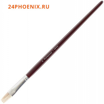 Кисть щетина художественная №16 плоская AF15-012-16 длинная ручка, пропитанная лаком ARTформат {Кита