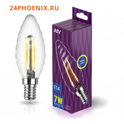 Лампа REV светодиодная Filament ТC37  7Вт/2.7К/E14/свеча витая 32431/10/