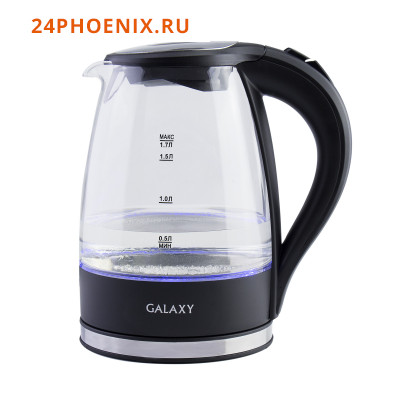 Чайник GALAXY GL-0552 стекло 1,7л. 2,2кВт. диск. /6/
