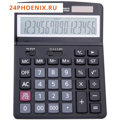 Калькулятор 16 разрядов E39259 черный (495827) Deli {Китай}