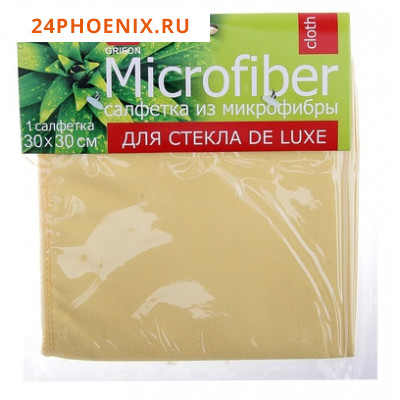 Салфетка из микрофибры Grifon для стекла De Luxe 30*30см 900-015 /100/
