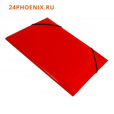 Папка на резинке А4 DeLuxe DL510RED 0.7мм красная, корешок 30мм (1135781) Бюрократ {Россия}
