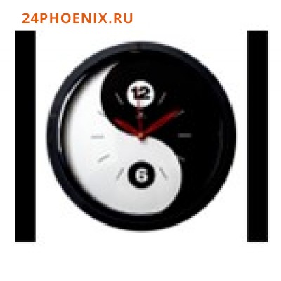Часы настенные круг d=30см, корпус черный "Инь-Янь" "Рубин" /1/ (шт.)