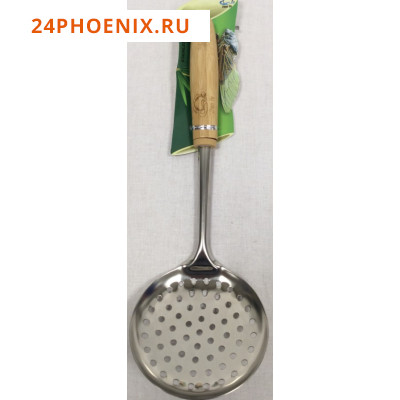 Шумовка Zhen Ye из нержавеющей стали, деревянной ручкой, DY-G4118 /240/ (шт.)