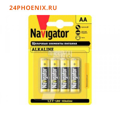 Батарейка Navigator 14060 LR06 пальчиковая 24шт. /30/