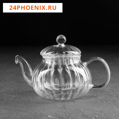 Чайник заварочный со стеклянной крышкой и ситом Доляна «Диана», 400 мл