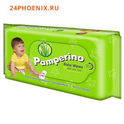 PAMPERINO  Детские Влажные салфетки  0+   50шт с клапаном/32