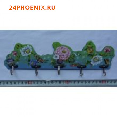 Крючки для полотенец FL-844А 5кр на планке, на липе, цветы, пл (176-1) /300/