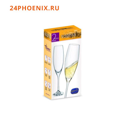 Набор бокалов для шампанского «София», 230 мл, 2 шт