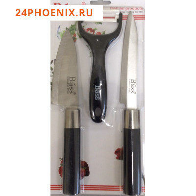 Набор ножей ХК BASS из нержавеющей стали, 2штуки, овощечистка, В3597 /120/ (шт.)