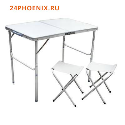 Стол + 2 стула, складные 60*90 пластм+металл (8811)