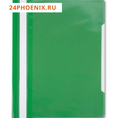 Скоросшиватель А4 пластиковый с карманом на лицевой стороне зеленый PS-K20grn (816315) Бюрократ {Рос