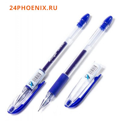 Ручка гелевая "Cristal" 0.5мм синяя, игольчатый наконечник, с грипом AL2301 Alingar {Китай}