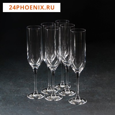 Набор бокалов для шампанского «Ума», 200 мл, 6 шт