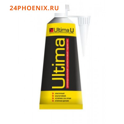 Герметик Ultima U силиконовый бесцветный универсальный, тюбик 80мл. на блистере /12/