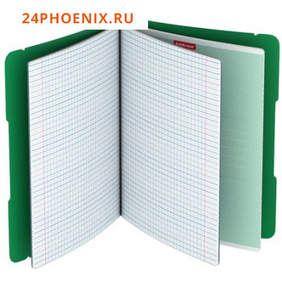 Тетрадь со сменным блоком 96л клетка 48022 пластиковая обложка на резинке "FolderBook" зеленая Erich