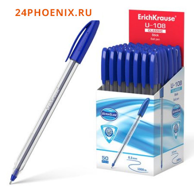 Ручка шариковая U-108 Classic Stick Ultra Glide Technology синяя 1.0мм 47564 Erich Krause {Индия}