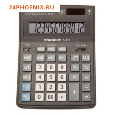 Калькулятор 12 разрядов BusinessLine CDB1201-BK 2 питания 205х155х28 мм CITIZEN {Китай}