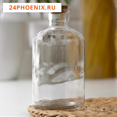 Бутыль стеклянная для соусов и масла с пробковой крышкой Доляна «Парфе», 550 мл, 8×17 см