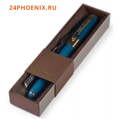 Ручка шариковая "MONACO" 0.5мм синяя в футляре (морская волна корпус, коричневая коробка) 20-0125/24
