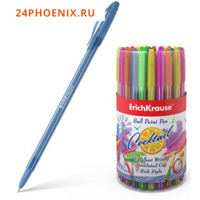 Ручка шариковая "Cocktail" синяя 0.6мм 33518 Erich Krause {Китай}