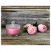 Ароматическая свеча в стакане, Пион/розовый9 см