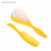 Расчёска детская + массажная щётка для волос «Наше счастье», от 0 мес., цвет жёлтый