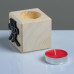 Свеча в деревянном подсвечнике "Куб, Иероглифы. Любовь", аромат вишни 5298293