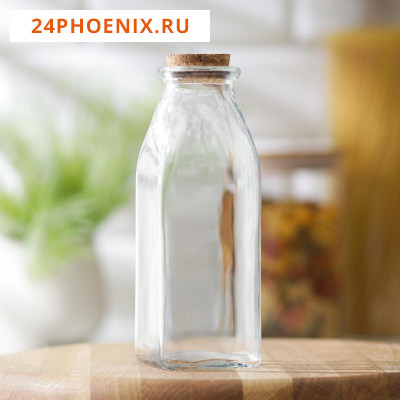 Бутыль стеклянная для соусов и масла с пробковой крышкой Доляна «Парфе», 350 мл, 5,5×16 см